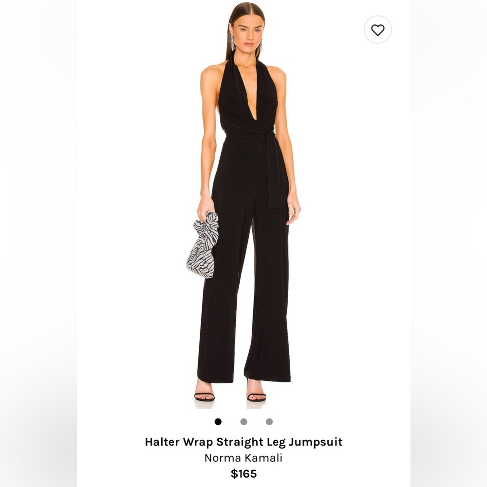 Norma Kamali Halter Wrap Jumpsuit in Black